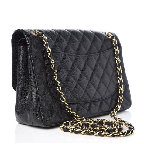 chanel jumbo caviar authentic|CHANEL Caviar Quilted Jumbo Double Flap Black.